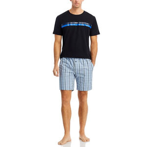 Boss Men Urban 2-Pc Pajama Shorts Set Black/Blue Size S